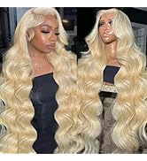 MARUOL 36 Inch 613 13x6 Lace Front Wig Human Hair Blonde Wig Body Wave HD Transparent Lace Fronta...