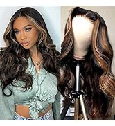 CHUDI Ombre Lace Front Wig Human Hair 210 Density 13x4 HD Transparent Lace Frontal Wigs For Black...