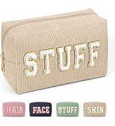 MAGEFY Corduroy Makeup Bag Small Makeup Bag for Purse with Compartments Cute Makeup Pouch Cosmeti...