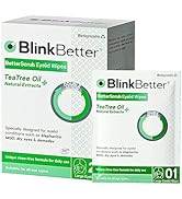 BlinkBetter Tea Tree Oil Eyelid Wipes - 20 x Natural Blepharitis, MGD & Dry Eye Relief Wipes | Cl...