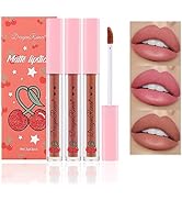 ZHISHUDL 3PCS Matte Nude Lipstick Set Liquid Lipstick Lip Gloss Set,Matte Velvety Lip Stick High ...