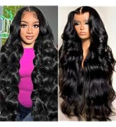 oveflect 30 Inch 13x6 Lace Front Wigs Human Hair 200 Density Body Wave HD Lace Front Wigs Human H...