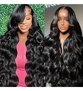 ALSZIQIHR 13x6 Lace Front Wigs Human Hair HD Transparent Lace Front Wigs 180 Density Body Wave Gl...
