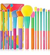 Docolor Makeup Brushes 15 Pcs Colourful Makeup Brush Set Premium Gift Synthetic Kabuki Foundation...