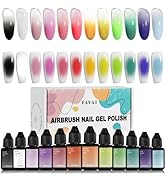 FAVAI Airbrush Gel Nail Polish 12 Colors Air Gel Set Spring Summer Collection for Baby Boomer Nai...