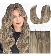 Anrosa Tape in Hair Extensions 50g 20pcs Tape Attached Skin Weft Invisible Seamless Reusable High...