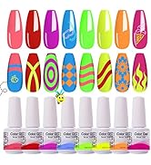 Arte Clavo 8ml Neon Gel Nail Polish Set Soak Off UV LED Nail Gel Polish Art Varnish Gift Box Set ...