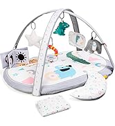 Lupantte 7 in 1 Baby Play Gym Mat, 2 Replaceable Washable Mat Covers Baby Activity Play Mat with ...