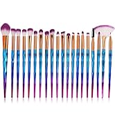Eye Brush Set, 20 pcs Unicorn Eyeshadow Eyeliner Blending Crease Kit Makeup Brushes Make Up Found...