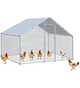 Epetlover Large Metal Chicken Coop Outdoor Poultry Cage Walk-in Chicken Run 9.9’L x 6.4’W x 6.4’H...