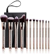 Brush Master Makeup Brushes Set 12 Pcs, Professional Face Powder Blush Eyeshadow Kabuki Brush Kit...
