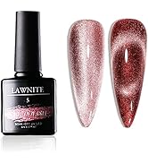 Lawnite Crystal Cat Eye Gel Nail Polish Magnetic Holographic Pink Jelly Polish Gel Soak Off UV/LE...
