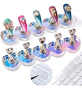 2 Set Nail Stands, Upgraded Thickened Nail Stand for Press Ons, Aurora Heart Nail Polish Holder f...