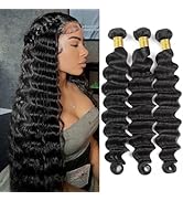 Loose Deep Wave Bundles Human Hair(22 24 26 Inch)100% Unprocessed Virgin Hair Bundles Brazilian L...