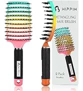 Detangling Hair Brush for Thick Hair, HIPPIH Detangler Brush for Curly Hair, Boar Bristle Hair Br...