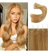 Anrosa Hair Extensions Tape In Real Remi Remy Human Hair Extensions Tape in 50g 20pcs Skin Weft T...