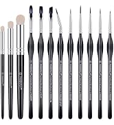 PANDAFLY Miniature Paint Brushes Drybrush, 12 Sizes Detail Paint Brush Set, Acrylic Paint Brushes...