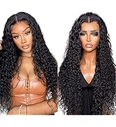 24 Inch Deep Wave Lace Front Wigs Human Hair Pre Plucked 180% Density 13X4 HD Lace Frontal Curly ...