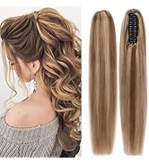 TESSHAIR Claw Clip In Ponytail Extension, 100% Human Hair Ponytail Extension, No Tangle & Smooth,...