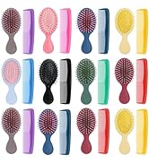 32 pcs Mini Hair Brush Colorful Bulk Hair Brush and Combs Set, Travel Detangling Brush Soft Brist...