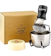 Anbbas 4in1 Vegan Style Synthetic Badger Hair Shaving Brush, Stainless Steel Shaving Stand Milk S...