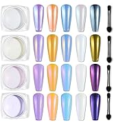 Beetles Chrome Nail Powder 4 Colors Metallic Mirror Effect Pigment Iridescent Aurora Mermaid Pear...