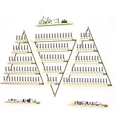 Lorvain Metal Wall-mounted Nail Polish Storage Racks 5 Tiers Gold Triangular Display Rack Cosmeti...