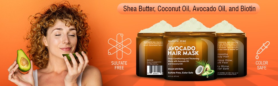 majestic pure avocado hair mask masque deep conditioner healthy scalp natural sulfate parabens free
