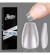 Short Coffin Nail Tips, BettyCora Upgraded Matte Soft Gel x Nail Tips Full Matte Nail Tip 300PCS ...