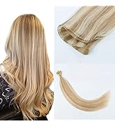 ABH AMAZINGBEAUTY HAIR Highlighted Sew in Hand Tied Weft Hair Extensions, Remy Human Hair, Weft H...