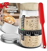 Benicci Sourdough Starter Jar Kit, Glass, Transparent | 31.8 oz | Reusable, Easy to Use & Clean