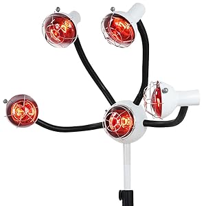 5 Head 750W Infrared Heat Lamp Red Light
