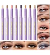 imakeupnow 8PCS Neutral Eyeshadow Stick Set Metallic Shimmer Matte Cream Eye Shadow Eyeliner Brig...