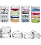 5 Set (20 Pieces) Stackable Cosmetic Containers with Screw Lids and Labels,10 Grams Clear Plastic...