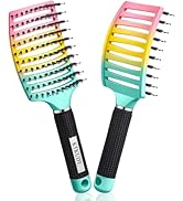 KTKUDY Wet & Dry Detangling Hair Brush for Color-Treated, Fine & Fragile Hair Types - Eliminates ...