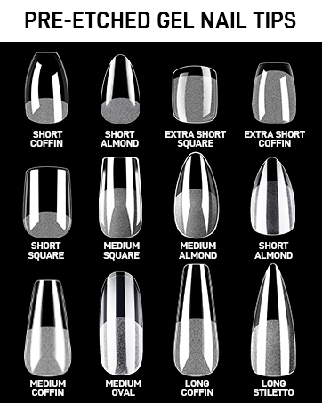 nail tips short nail tips gel nails pre-etched