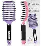Hair Brushes for Women, HIPPIH 2PCS Boar Bristle Hair Brush, Detangler Brush for Curly Hair, Prof...
