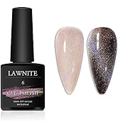 Lawnite Universal Rainbow Cat Eye Gel Nail Polish Holographic Glitter Magnetic Nail Polish Soak O...