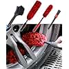 oesee Professional 4 Pack Long Handle Wheel Brush Kit for Cleaning Wheel and Tire- 2X Soft Wheel Cleaning Brush, Detailing Brush and Stiff Tire Brush, Bendable& Durable Wheel Rim Cleaner Brush Set