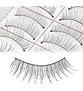 Adecco LLC 50 Pairs Natural Look Taiwan Handmade Fake False Eyelashes Eye Lashes Transparent Stem...