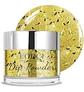 Dip Powder Eggshell Yellow Color Nail Dipping Powder French Powder Glitter tinfoil Nail Art Start...