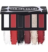 SUSIKEKI Red Eyeshadow Palette with Mirror Sliver Red Black Tones Matte Shimmer