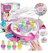 BATTOP Kids Nail Polish Set for Girls, Nail Art Kit for Kids with All-in-One Organizer Nail Dryer...