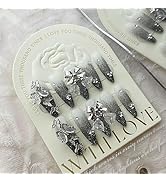 10pcs Handmade Press on Nails for Women Girls,Long Stiletto Luxury Fake Diamond Fake Nails,Bling ...