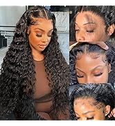 oveflect Deep Wave Lace Front Wigs Human Hair Pre Plucked 26 Inch 13x6 Water Wave Wigs Lace Front...