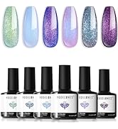 modelones Chameleon Gel Nail Polish Set - 6 Colors Aurora Shimmer Glitter Gel Polish Kit Blue Gre...