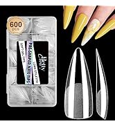 Stiletto Nail Tips, BettyCora Soft Gel x Nail Tips 600Pcs Nail Tips Full Cover for Acrylic Nails,...