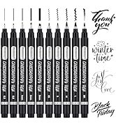 PANDAFLY Calligraphy Pen, 10 Size Calligraphy Pens for Writing, Brush Pens Calligraphy Set for Be...