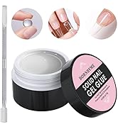 Solid Gel Nail Glue, BORNBYME 5 in 1 Glue Gel for Acrylic Nail Tips Press on Nails,3D Sculpture G...