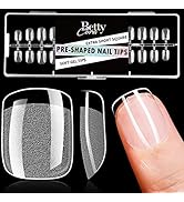 Square Nail Tips, BettyCora 240Pcs Short Gel X Nail Tips Pre-buff Soft Gel Tips for Acrylic Nail ...
